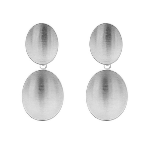 Double Concave Oval Drop Earring