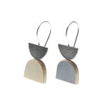 Painted Plywood Hook Earrings