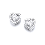 Silver Heart Stud Earrings