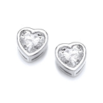 Silver Heart Stud Earrings