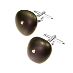 18ct Gold & Silver Pebble Cufflinks