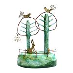 Woodland,2 Trees,Hare,4 Birds