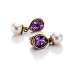 Amethyst + Pearl Drop Earrings