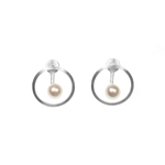 Circle and Pearl Earrings