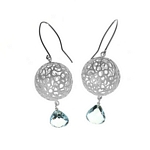 Blue Topaz Silver Earrings