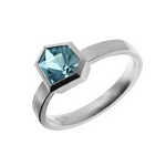 Hexagon Blue Topaz Ring