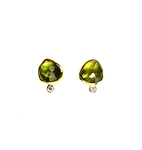 Earrings with Peridot, Diamonds