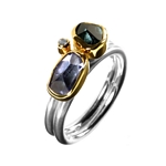 Ring, B.Topaz, Tanzanite, Diamond
