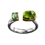4ct Green Tourmaline & Peridot Ring