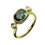 2.5ct Green Tourmaline & 0.19ct Diamond Ring