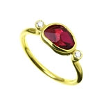 Ring, 1.5ct Pink Tourmaline,0.02ct Diamond