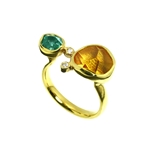 Ring, 4ct Green Tourmaline, Heliodore, Diamond