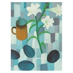 Lillies and Plum on Cloth