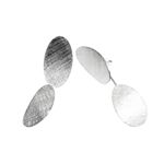 Double Disc Silver Drop Earrings with Scratched Finish