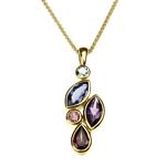 Pendant, Aquamarine, Sapphire, Amethyst,Sapphire,Rose Garnet