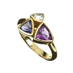 Ring ,Amethyst,Iolite,Aquamarine