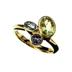 Ring, G.Tormaline,Aquamarine,Tanzanite