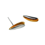 Small Silver Shell Earrings with Gold Plating