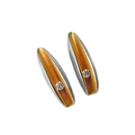 Small Silver Shell Earrings with 2pt Diamond