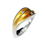 Dual Ring with Diamonds, 22ct Gold
