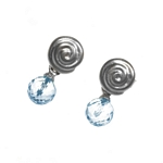 Earrings Snail 6mm Topaz Drop