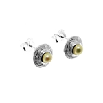 Dome Pearl Stud Earrings