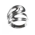 Multi Swirl Brushed Silver Ring