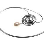 Swirl and Drop Pearl Pendant