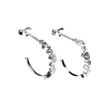 Earrings Half Hoop with CZ