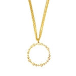 Multi Strand Silver and Gold Plated Pendant with Cubic Zirconias