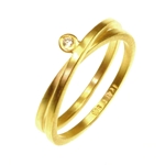 Double Twist Band Ring with Diamond