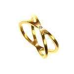 Ring Diamond and Gold Double Band