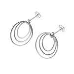 Triple Ovoid Drop Earrings