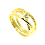 Ring Diamond & Gold Open Twist