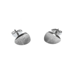 Convex Matt Oval Stud Earrings