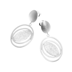 Triple Enclosed Ovals Drop Earrings