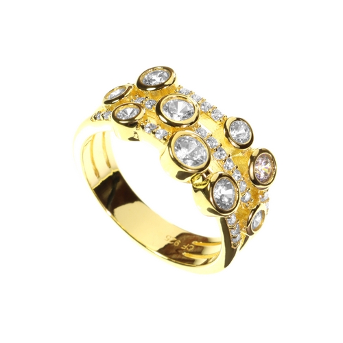 Ring Boodled CZ Gold Vermeil