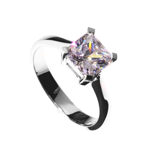 Square CZ Solitaire Ring