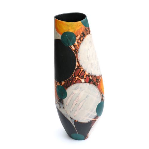 Teal Dot Tall Vessel