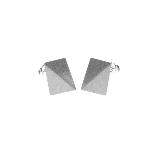 Rectangle Silver Earrings