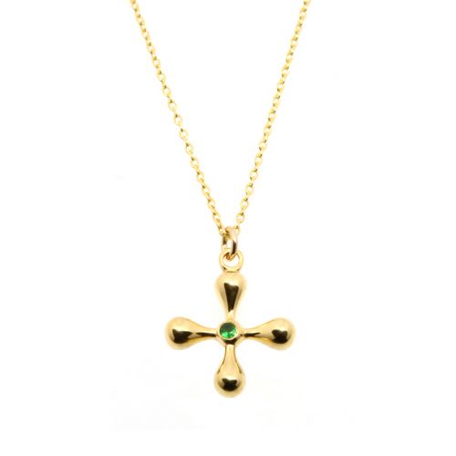 N/L Gold Cross+Central Diamond