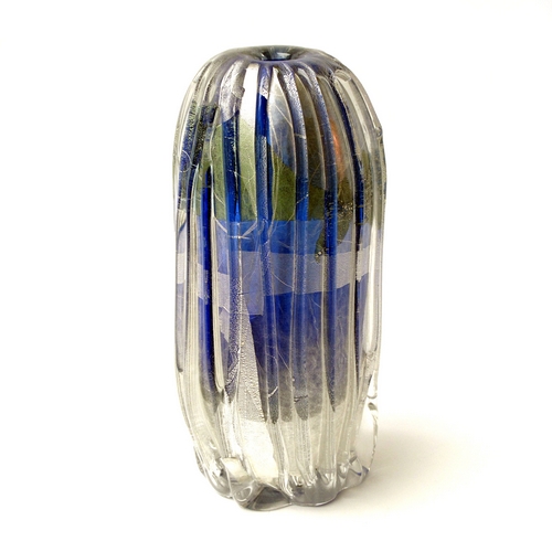 Cobalt Trailed Ikebana Vase