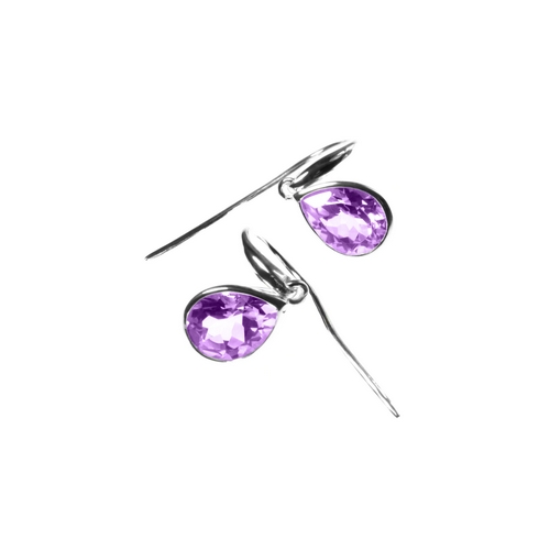 Earrings Tear Drop Amethyst