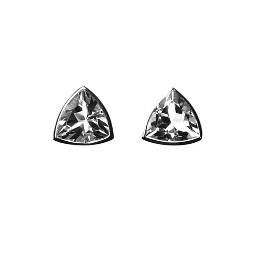 Earrings Stud Trillion Cut CZ