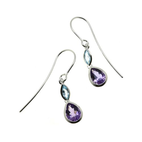 Drop E/R Amethyst Tear+Topaz
