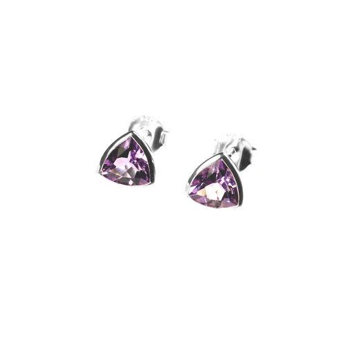 Stud E/R Trillion Amethyst