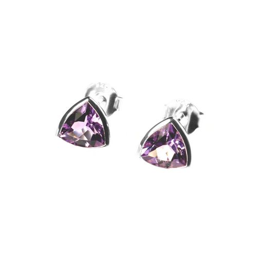 E/R Stud Trillion Cut Amethyst