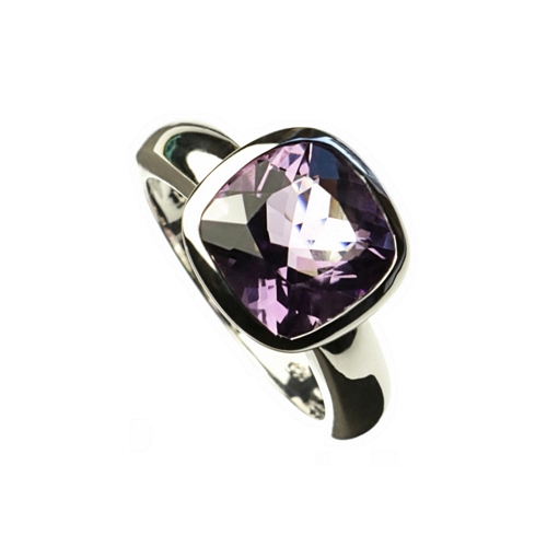 Cushion Cut Amethyst Ring