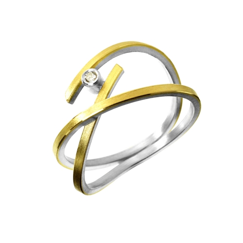 Intertwine Ring with Diamond