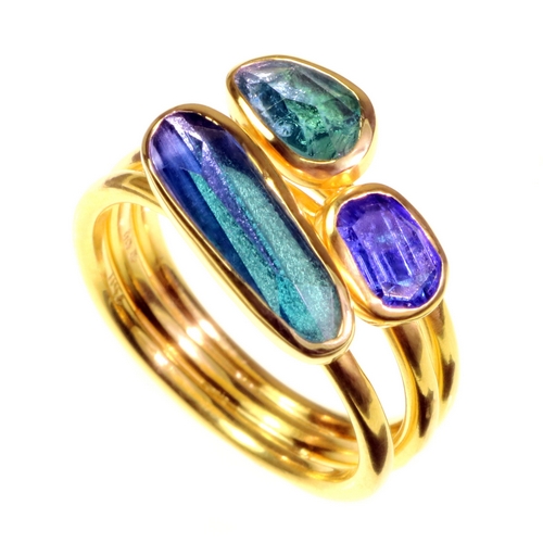 Ring -Tanzanite, Blue Topaz and Tourmaline